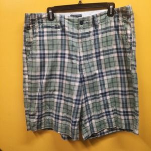 Polo Jean Co mens green blue off white plaid shorts 36